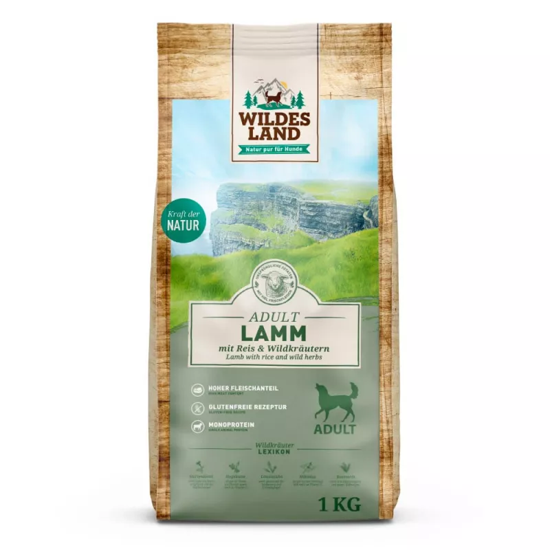 Wildes Land Trockenfutter Lamm mit Reis 1kg